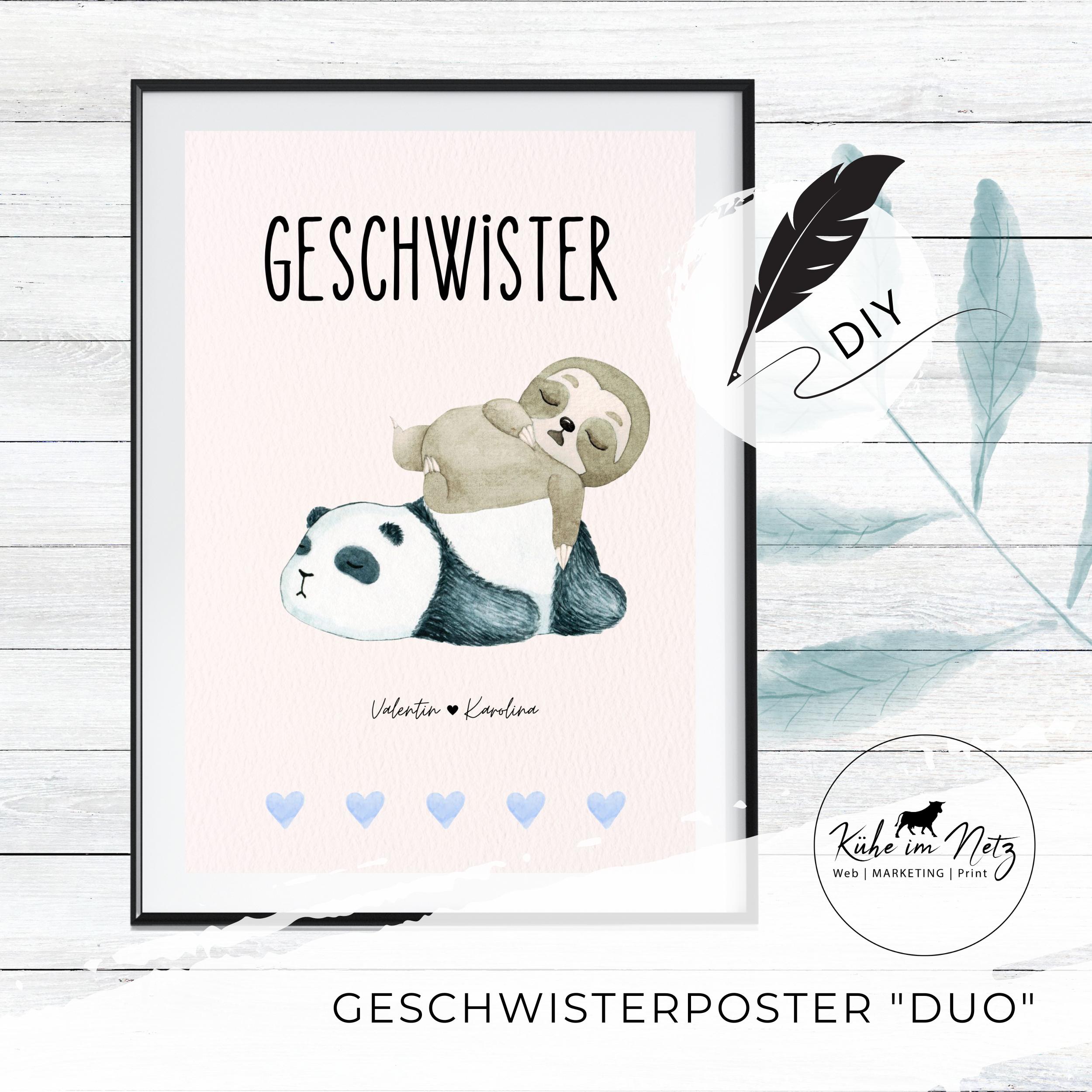 Geburtsposter "2 Geschwister" ***PERSONALISIERT*** – Bild 4