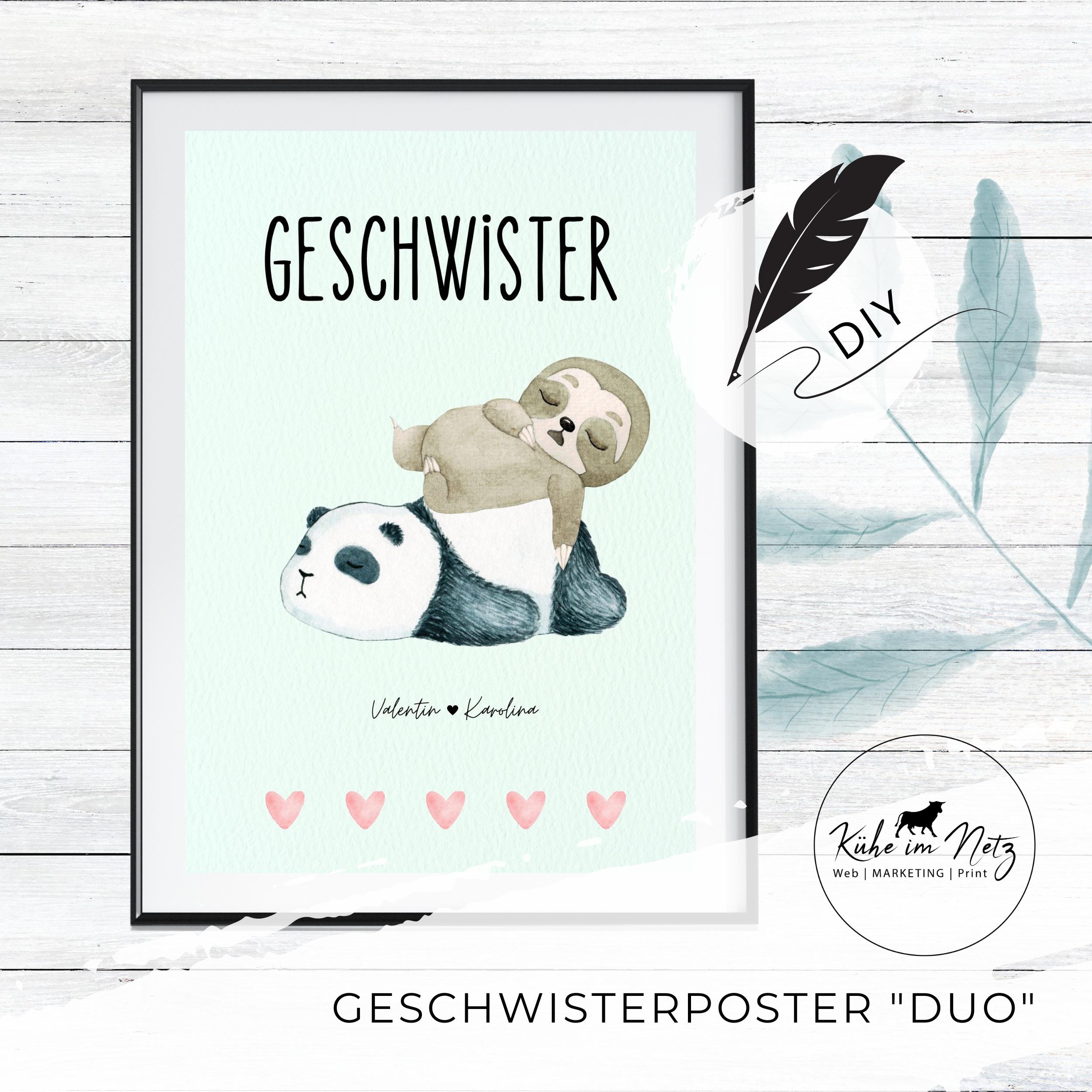 Geburtsposter "2 Geschwister" ***PERSONALISIERT*** – Bild 5