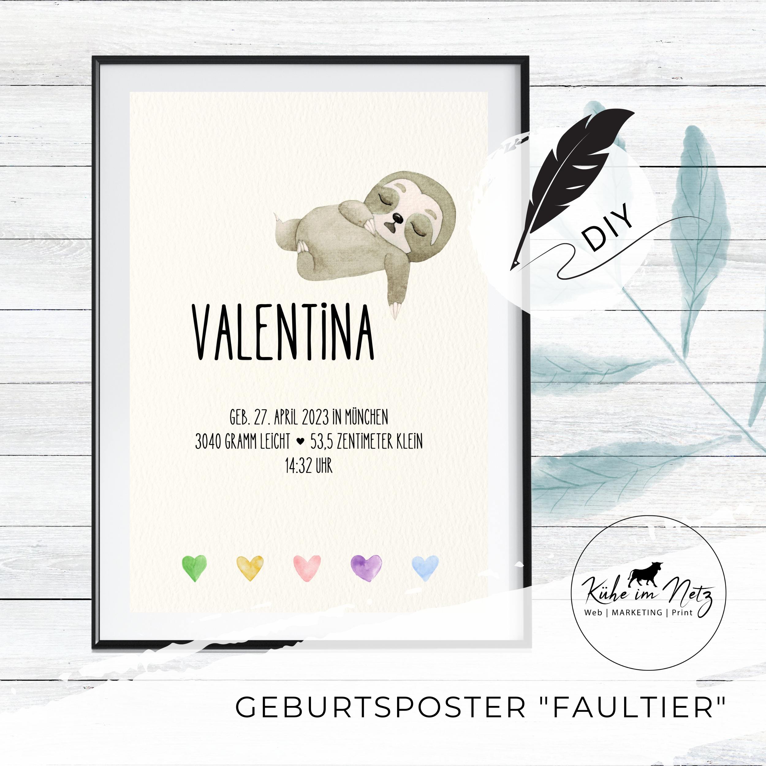 Geburtsset "Faultier" ***PERSONALISIERT*** – Bild 2
