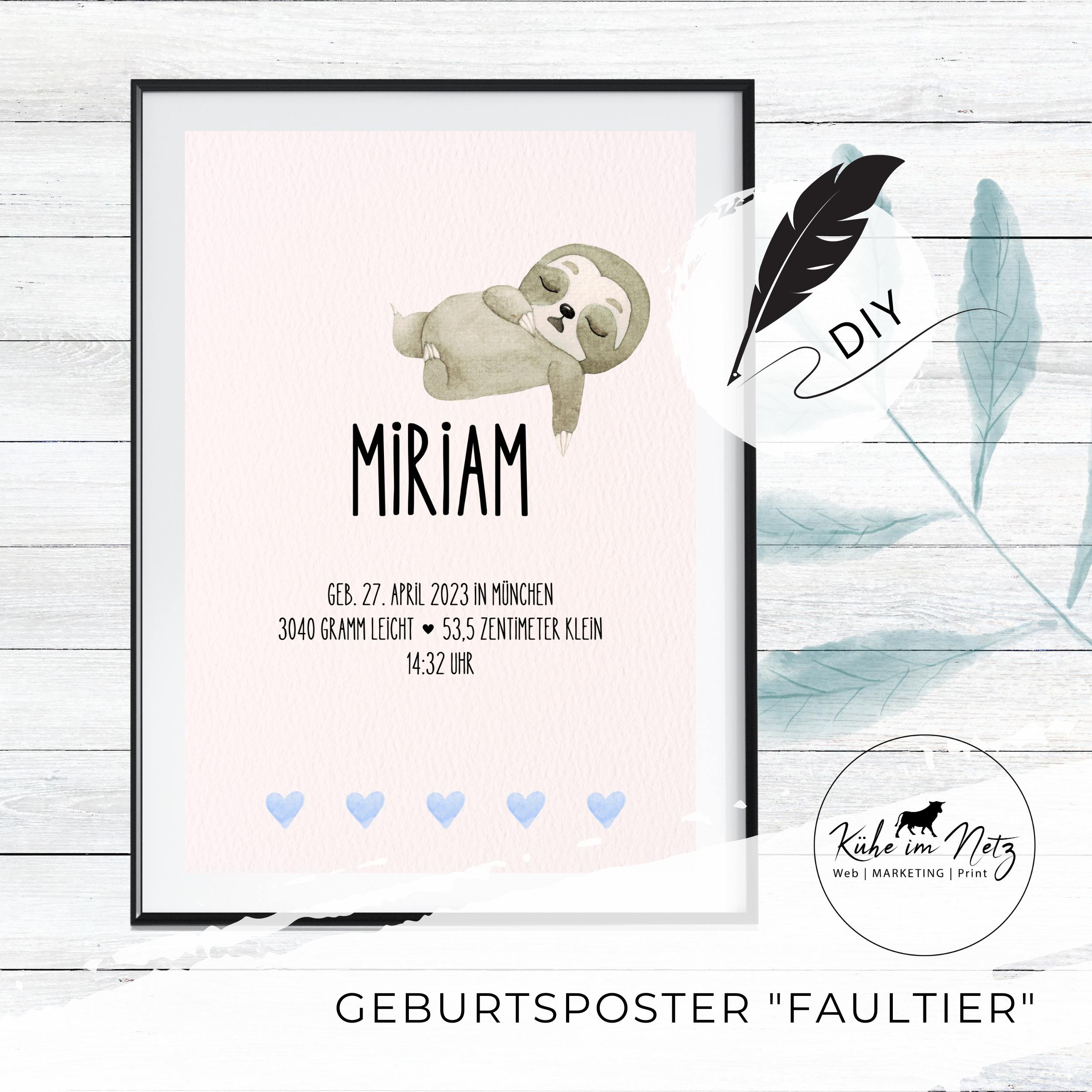 Geburtsset "Faultier" ***PERSONALISIERT*** – Bild 3