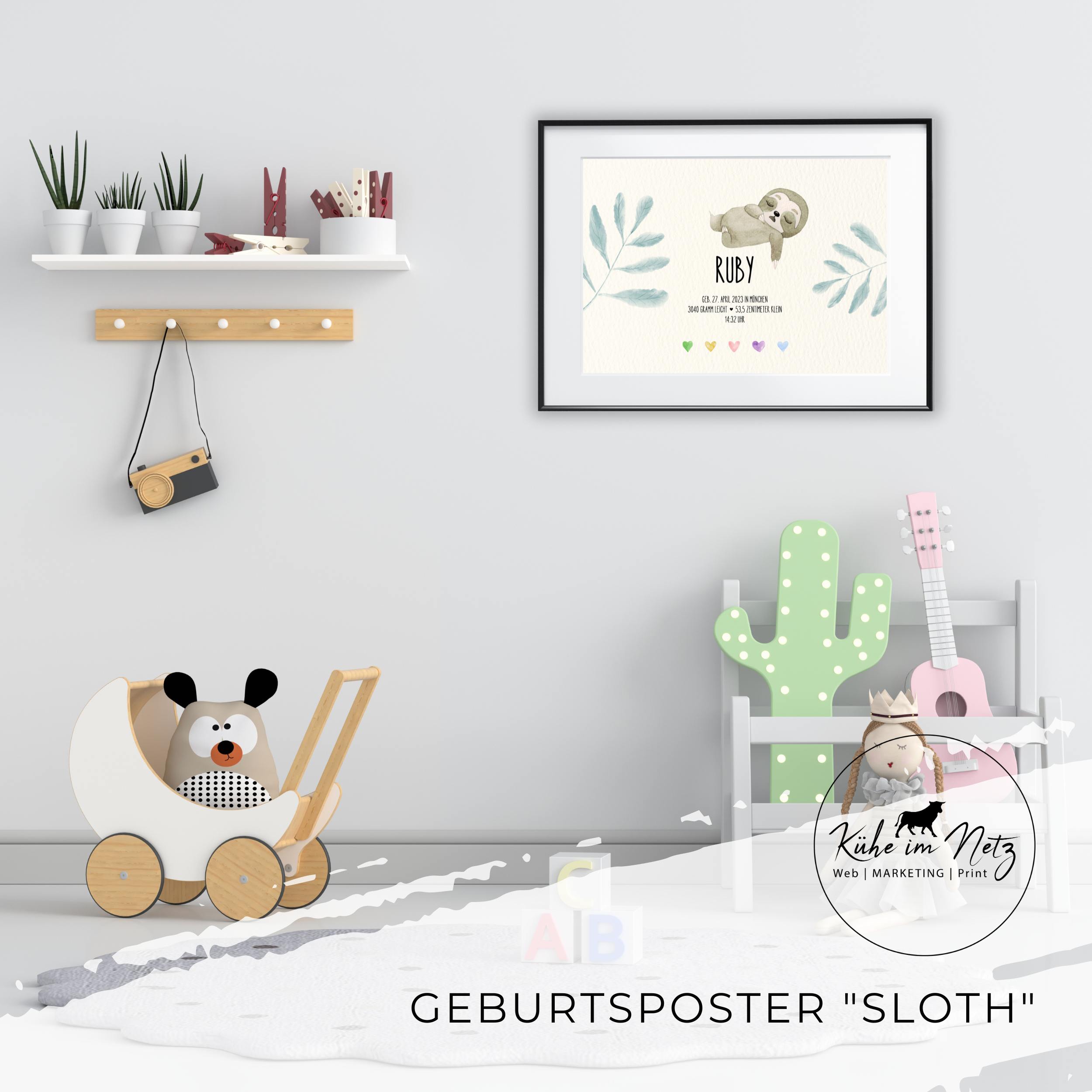 Geburtsposter "Sloth" ***PERSONALISIERT*** – Bild 2