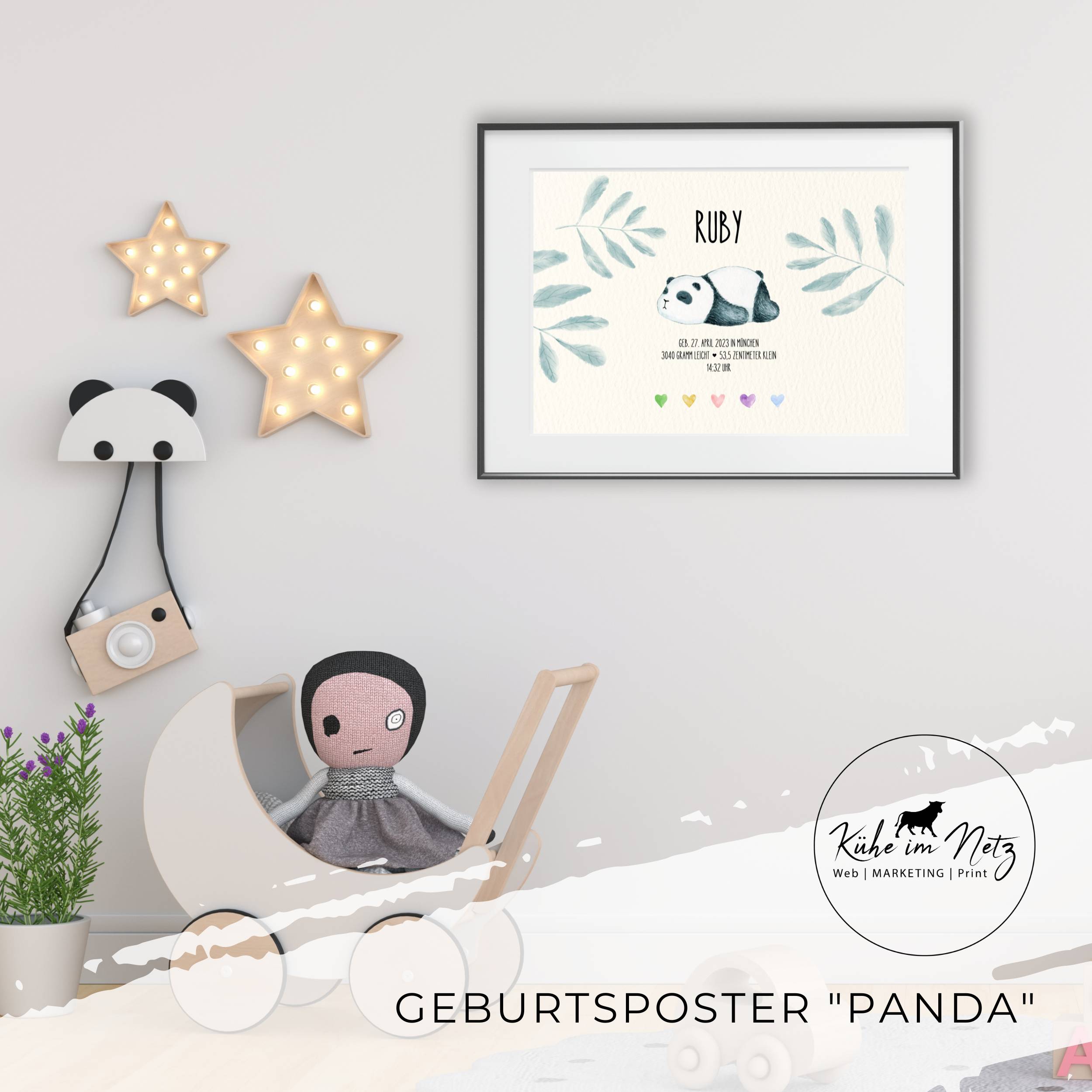 Geburtsposter "Panda" ***PERSONALISIERT*** – Bild 2