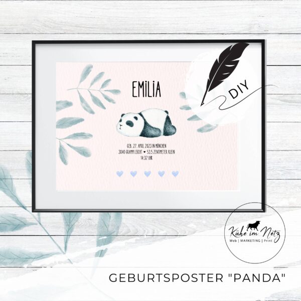 Geburtsset "Panda" ***PERSONALISIERT*** – Bild 3
