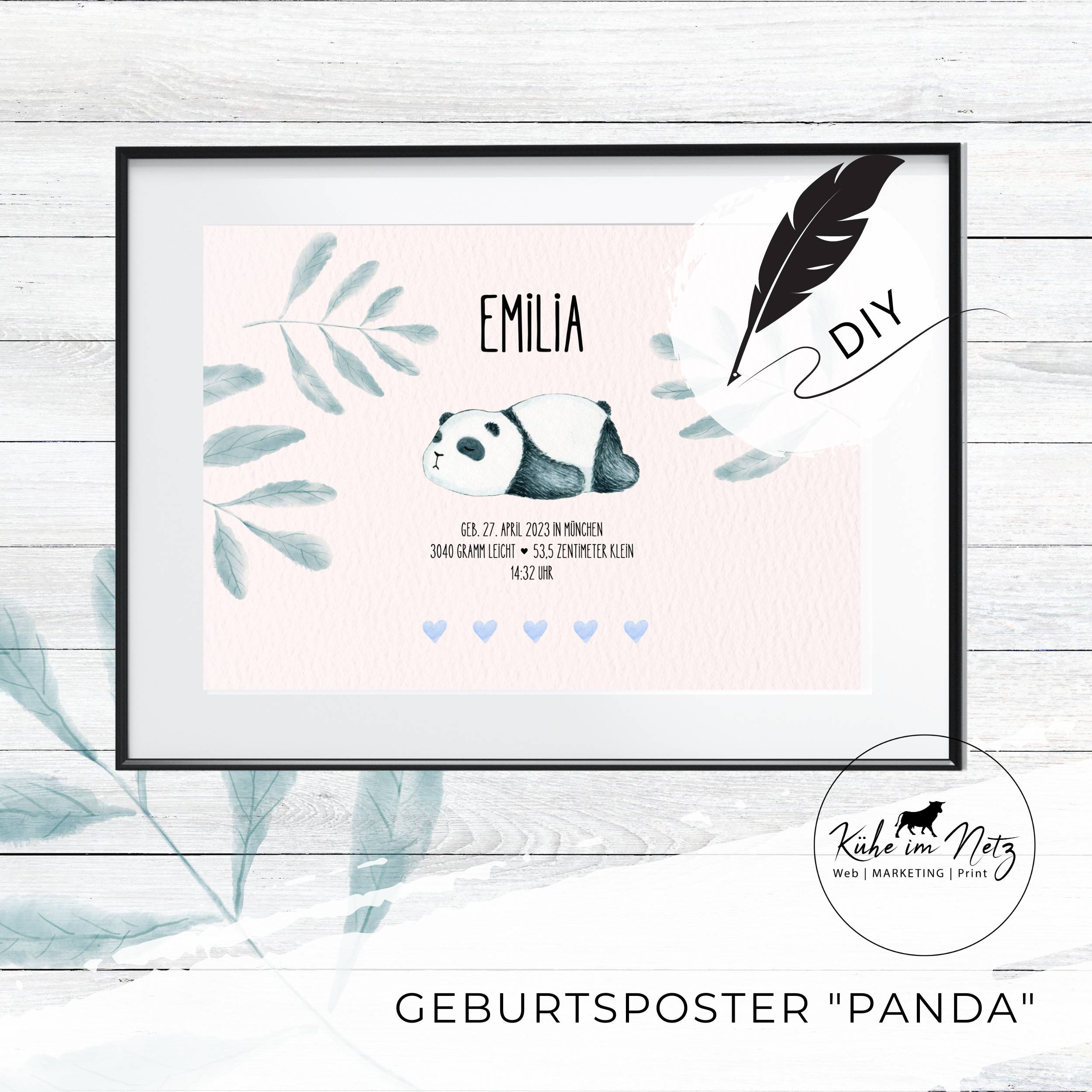 Geburtsposter "Panda" ***PERSONALISIERT*** – Bild 4