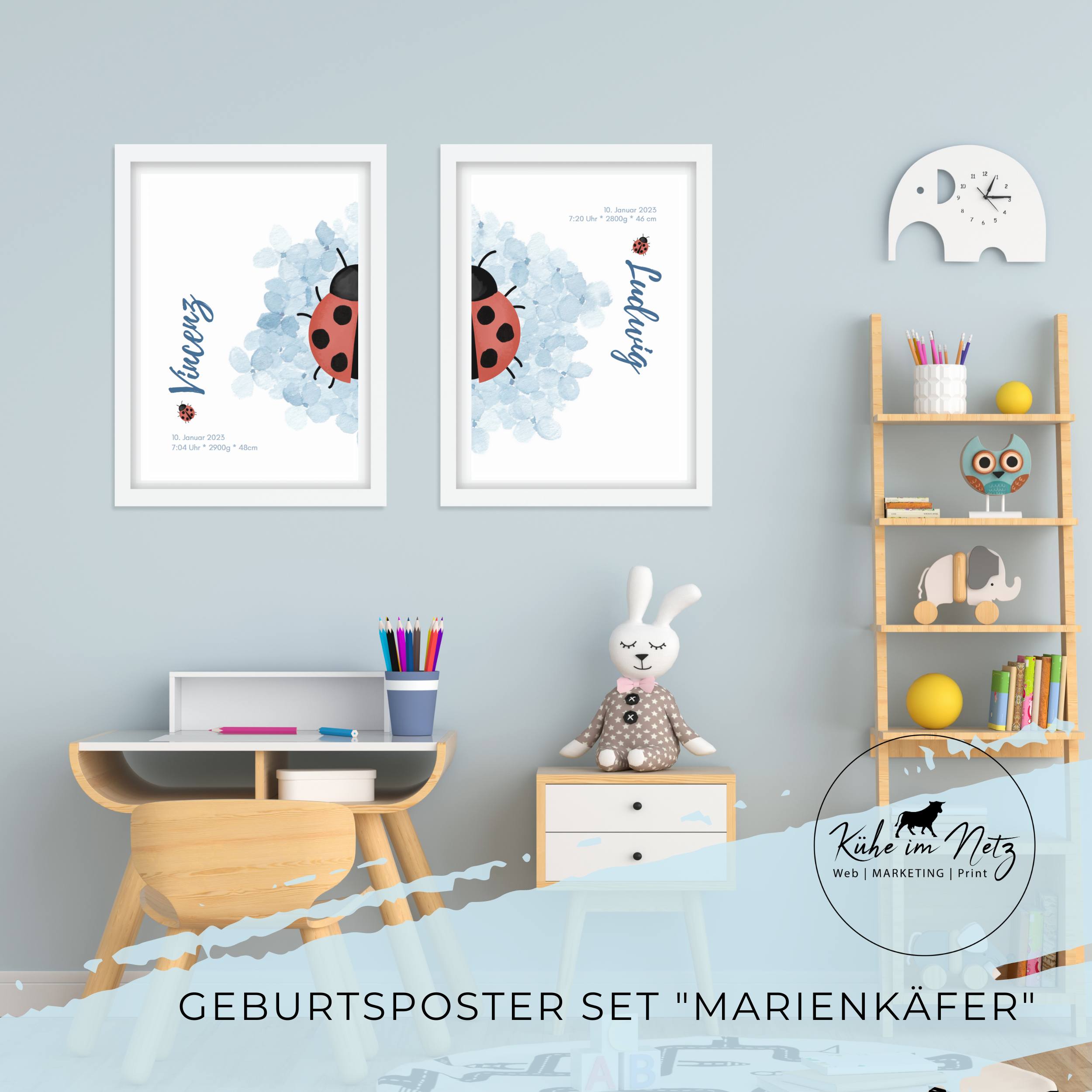 Geburtsposter "Marienkäfer" ***PERSONALISIERT*** – Bild 2