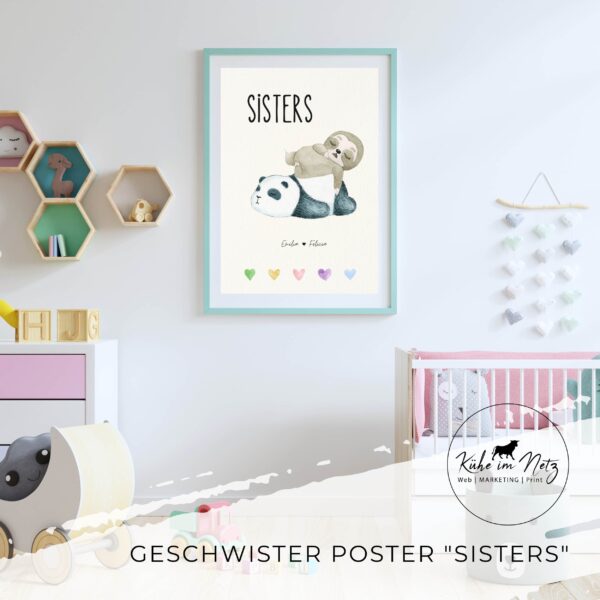 Geburtsposter "2 Sisters" ***PERSONALISIERT*** – Bild 2