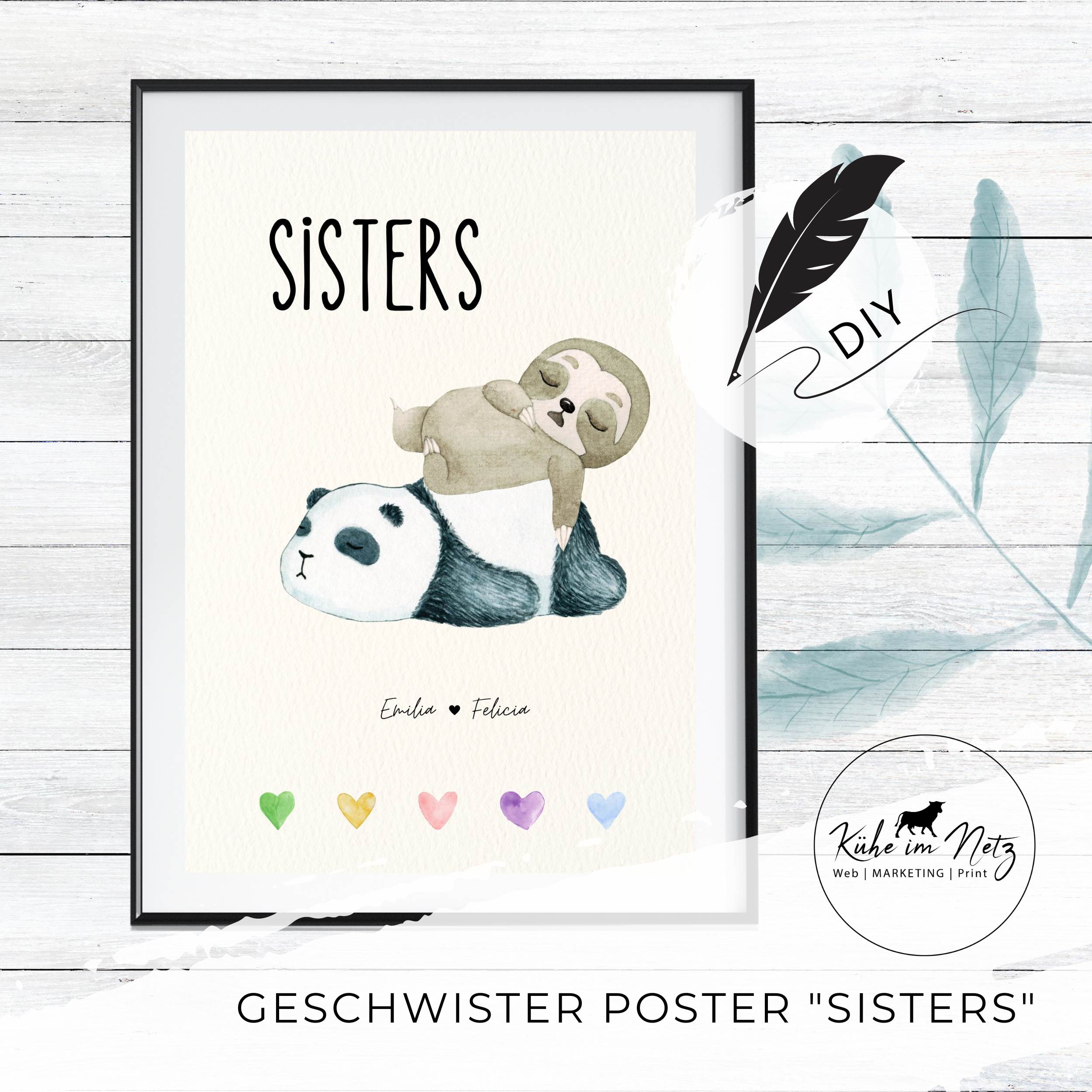 Geburtsposter "2 Sisters" ***PERSONALISIERT*** – Bild 3