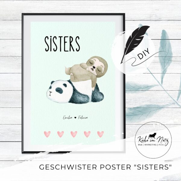 Geburtsposter "2 Sisters" ***PERSONALISIERT*** – Bild 5