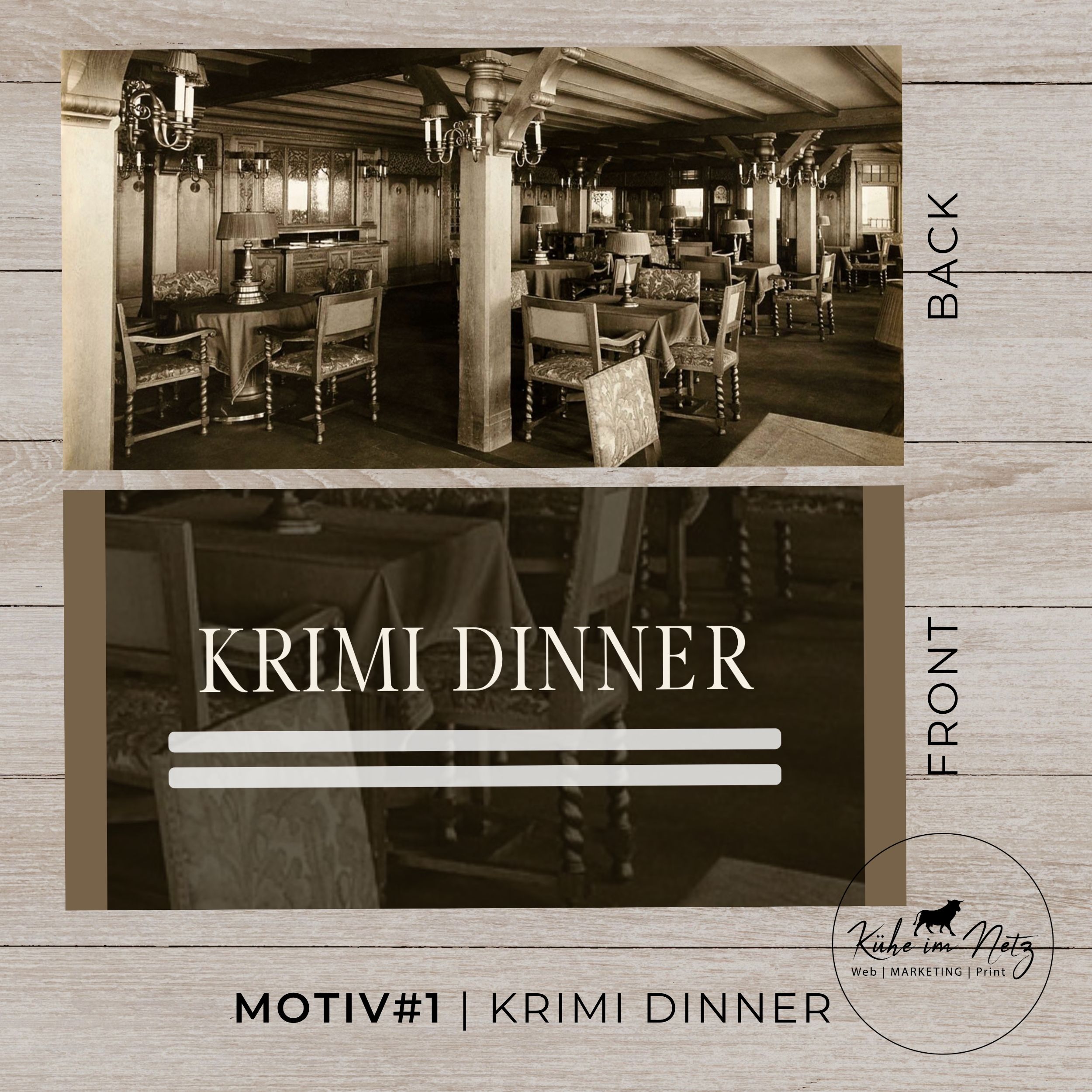 EVENTKARTE Krimi Dinner **personalisierbar** Sofortdownload | Motiv #1 – Bild 2