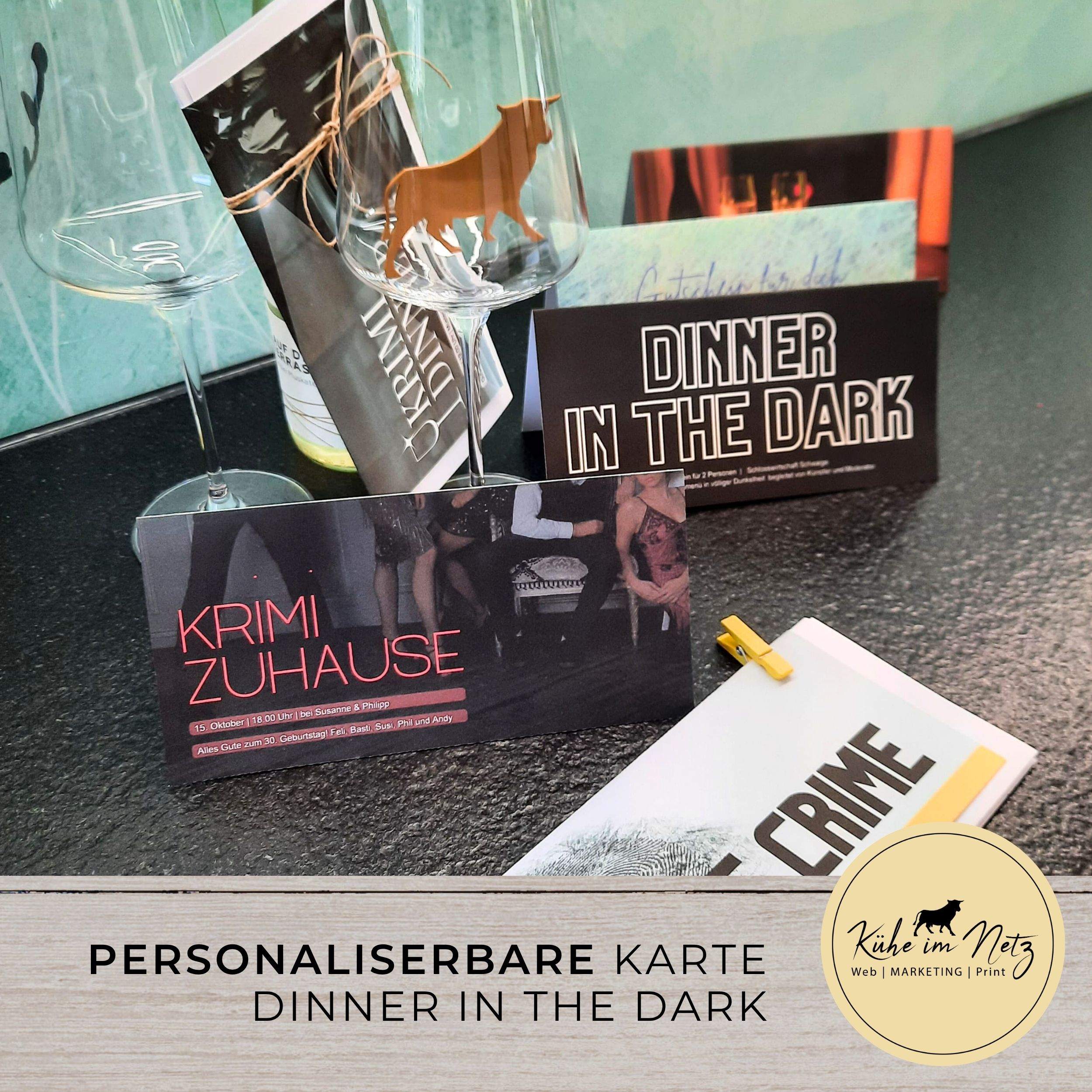 EVENTKARTE Dinner in the dark **personalisierbar** Sofortdownload | Motiv #1 – Bild 4