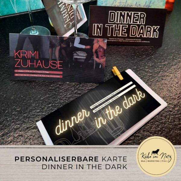 EVENTKARTE Dinner in the dark **personalisierbar** Sofortdownload | Motiv #2