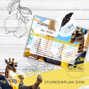 Stundenplan „Giraffe“ | Personalisierbare Druckvorlage #backtoschool | PDF Formular Download
