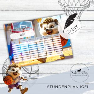 Stundenplan „Igel“ | Personalisierbare Druckvorlage #backtoschool | PDF Formular Download